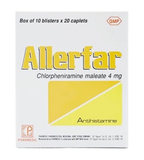 Allerfar 4mg Pharmedic, 10 vỉ x 20 viên